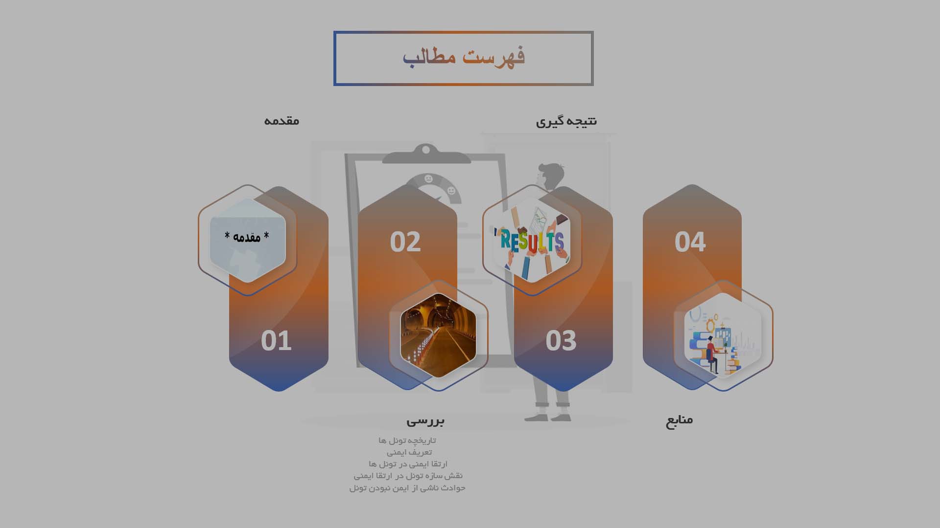 پاورپوینت در مورد ارتقاء ایمنی و امنیت در تونل‌ها